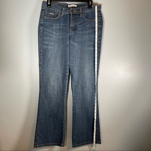 Lee Y2K Mid-rise Bootcut 8 Medium Wash Jeans Denim Patch Back pockets Retro - Picture 6 of 9